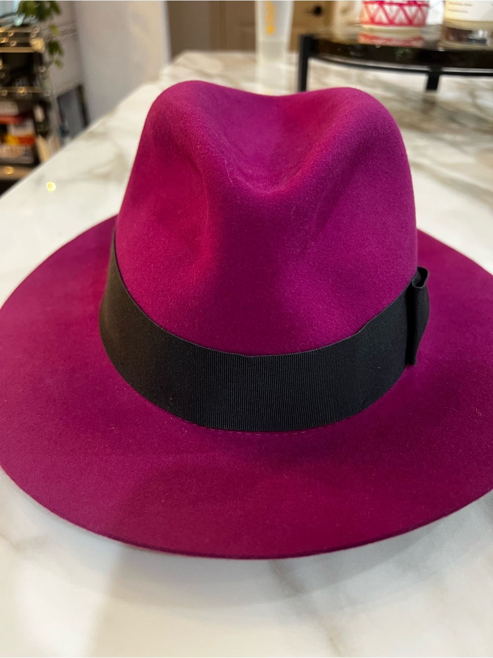 Stetson Bright Raspberry Fedora with Black Band